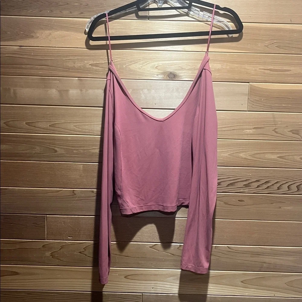 Lululemon ATHLETICA Align LONG SLEEVE V NECK CROP TOP SHIRT SIZE 8